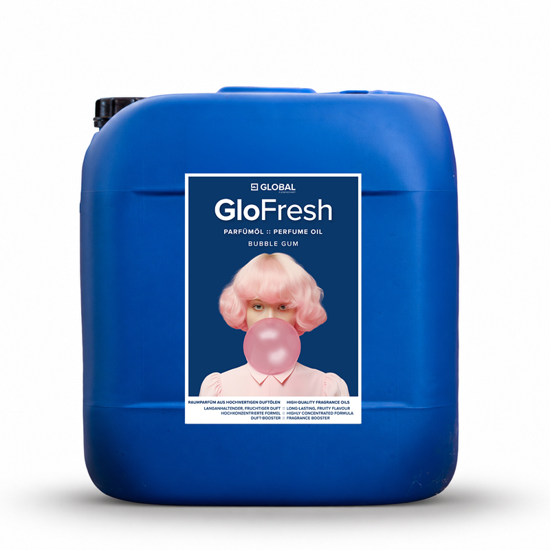 Blauer Kanister mit GloFresh Sanitärkonzentrat